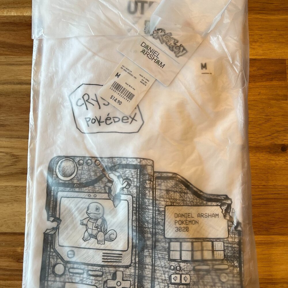 Daniel Arsham x Pokemon x Uniqlo Crystal Pokedex Tee White Size M